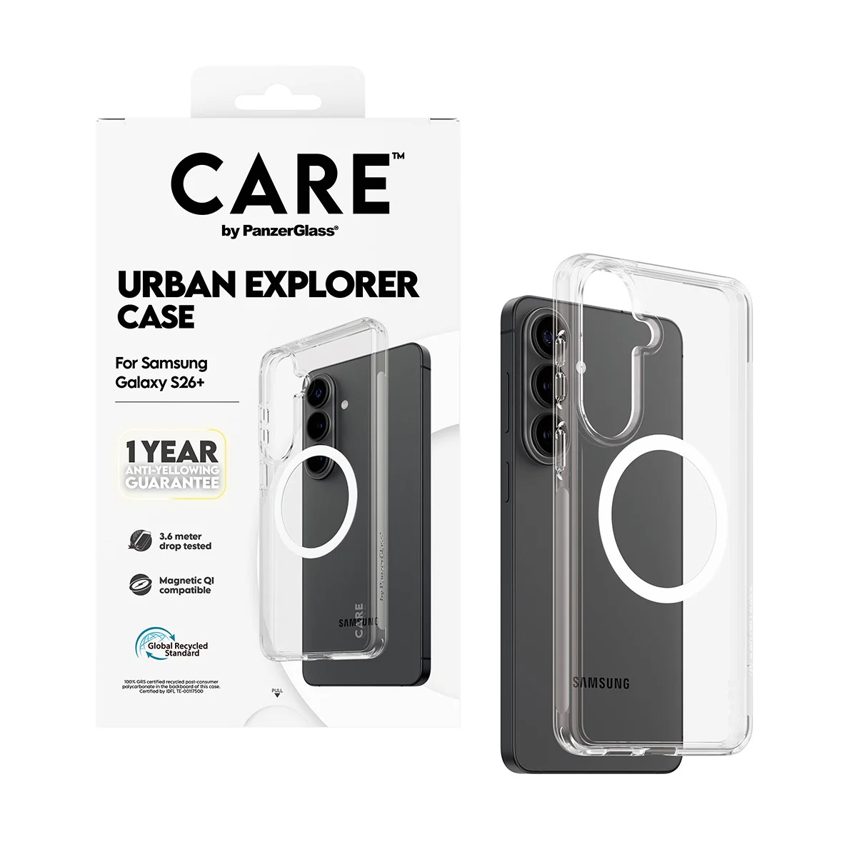 CARE™ by PanzerGlass® Urban Explorer Case Transparent m. Weiss Qi Samsung Galaxy S26+ - Image 5