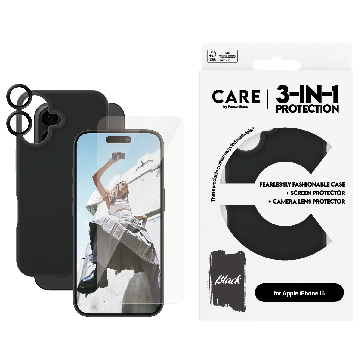 CARE™ by PanzerGlass® 3-in-1 Set iPhone 16 - Image 2
