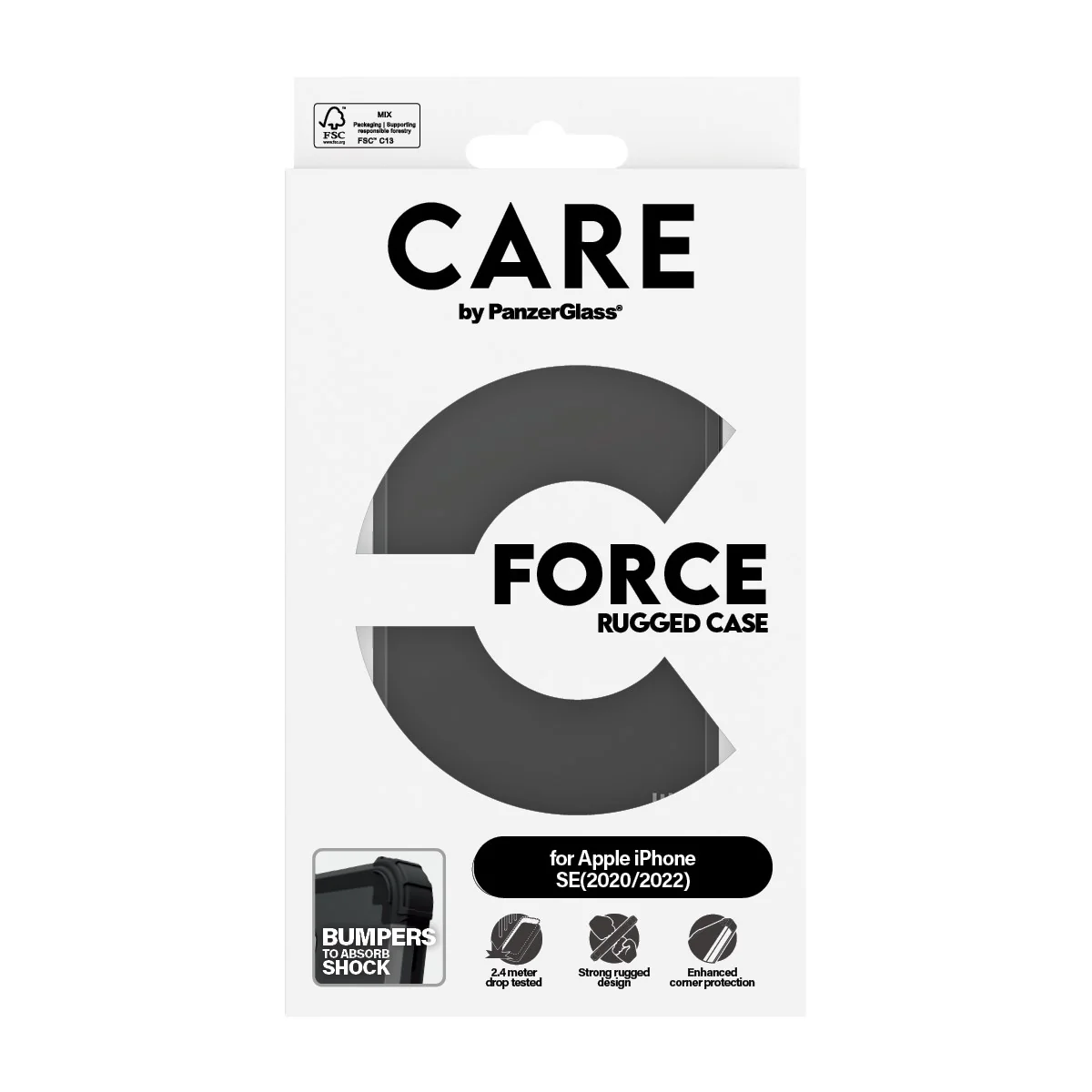 CARE™ by PanzerGlass® Case Schwarz FORCE iPhone SE (2020, 2022) - Image 3