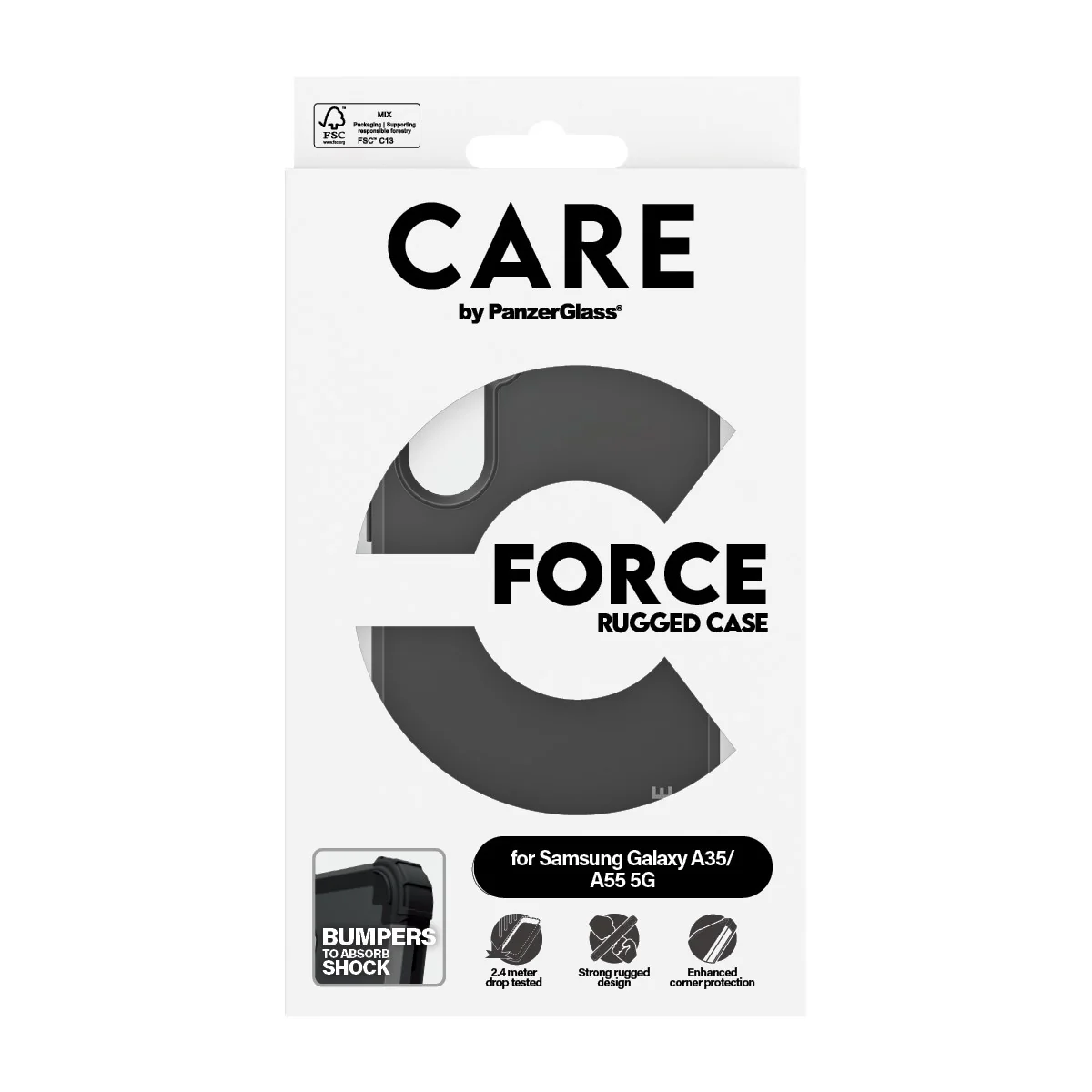 CARE™ by PanzerGlass® Case Schwarz FORCE Samsung Galaxy A35 5G - Image 3