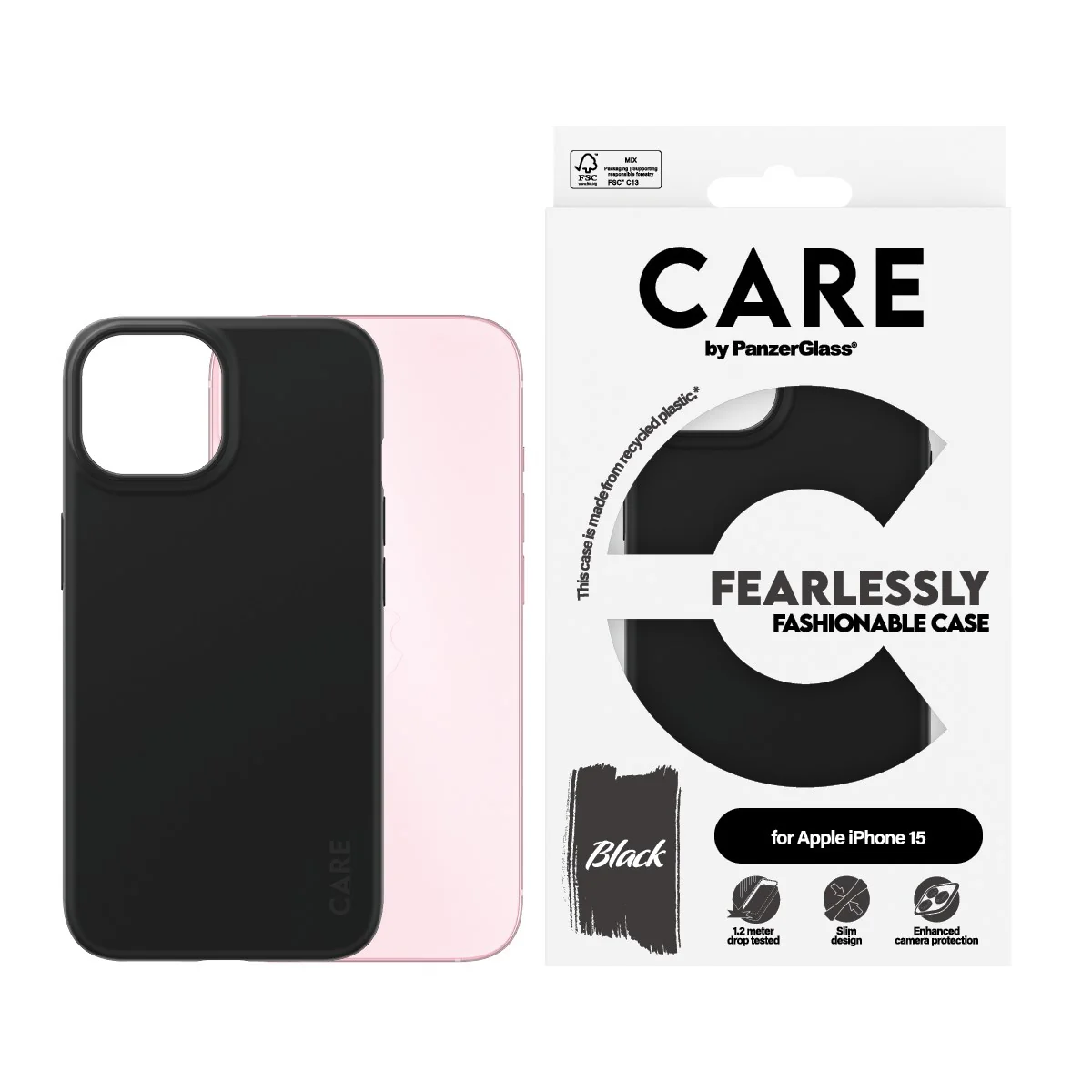 CARE™ by PanzerGlass® Case Schwarz iPhone 15 - Image 2