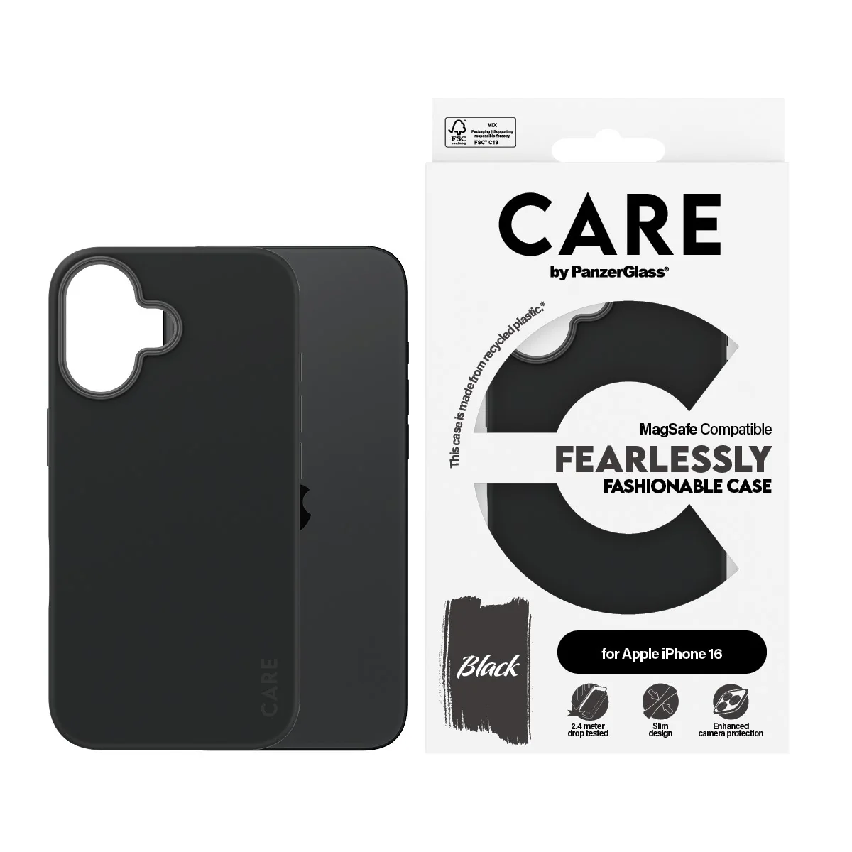 CARE™ by PanzerGlass® Case Schwarz m. MagSafe iPhone 16 - Image 2