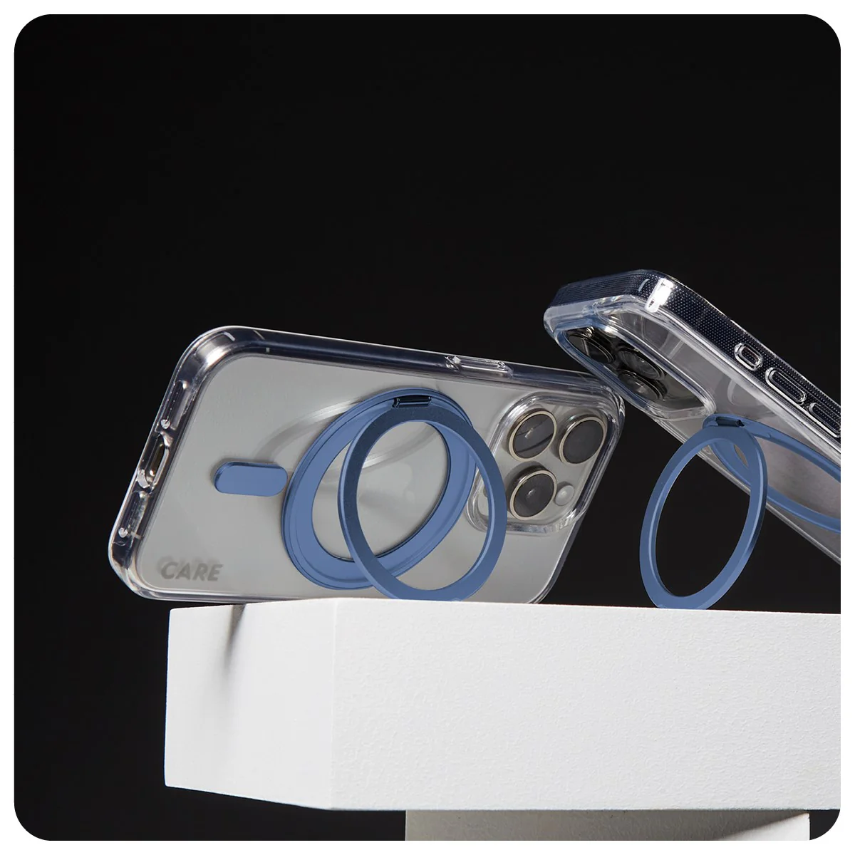 CARE™ by PanzerGlass® Case Transparent m. Blau Kickstand & MagSafe iPhone 16 - Image 5