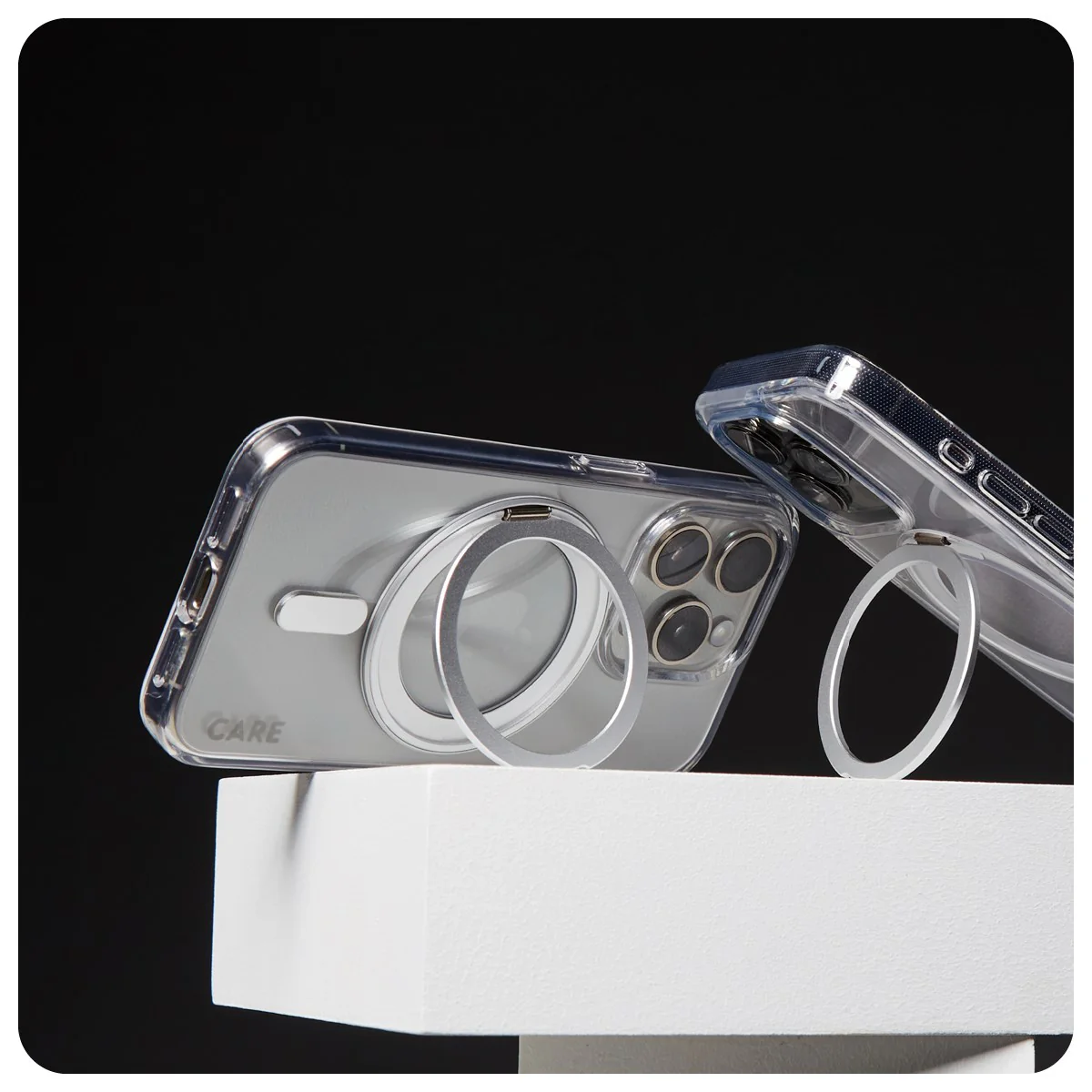CARE™ by PanzerGlass® Case Transparent m. Silber Kickstand & MagSafe iPhone 16 Pro Max - Image 5