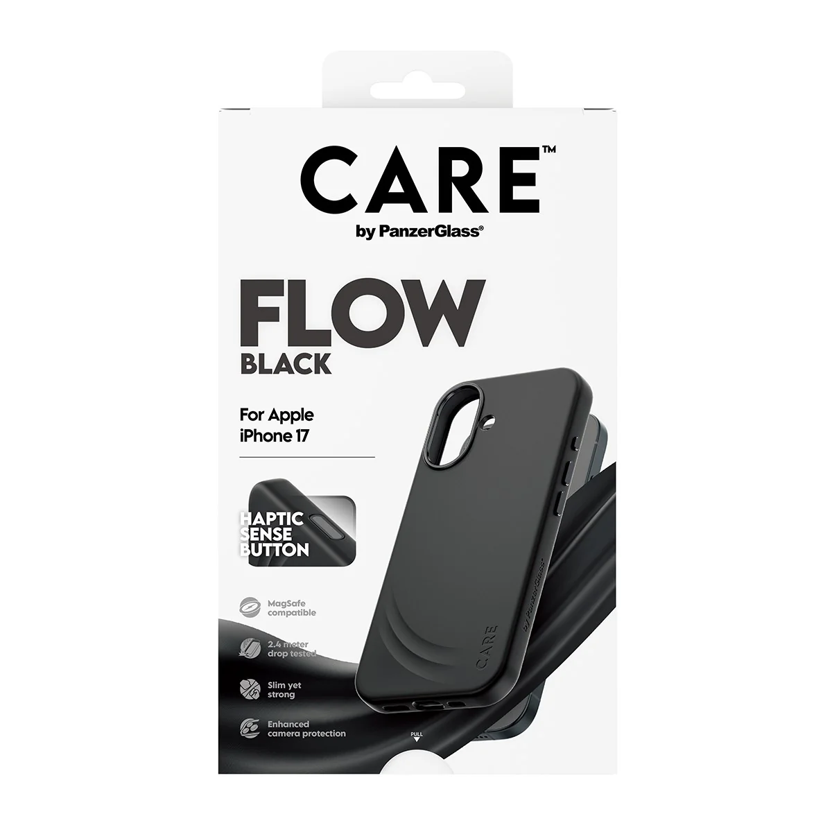 CARE™ by PanzerGlass® Flow Case Schwarz m. Haptic Button & MagSafe iPhone 17 - Image 3