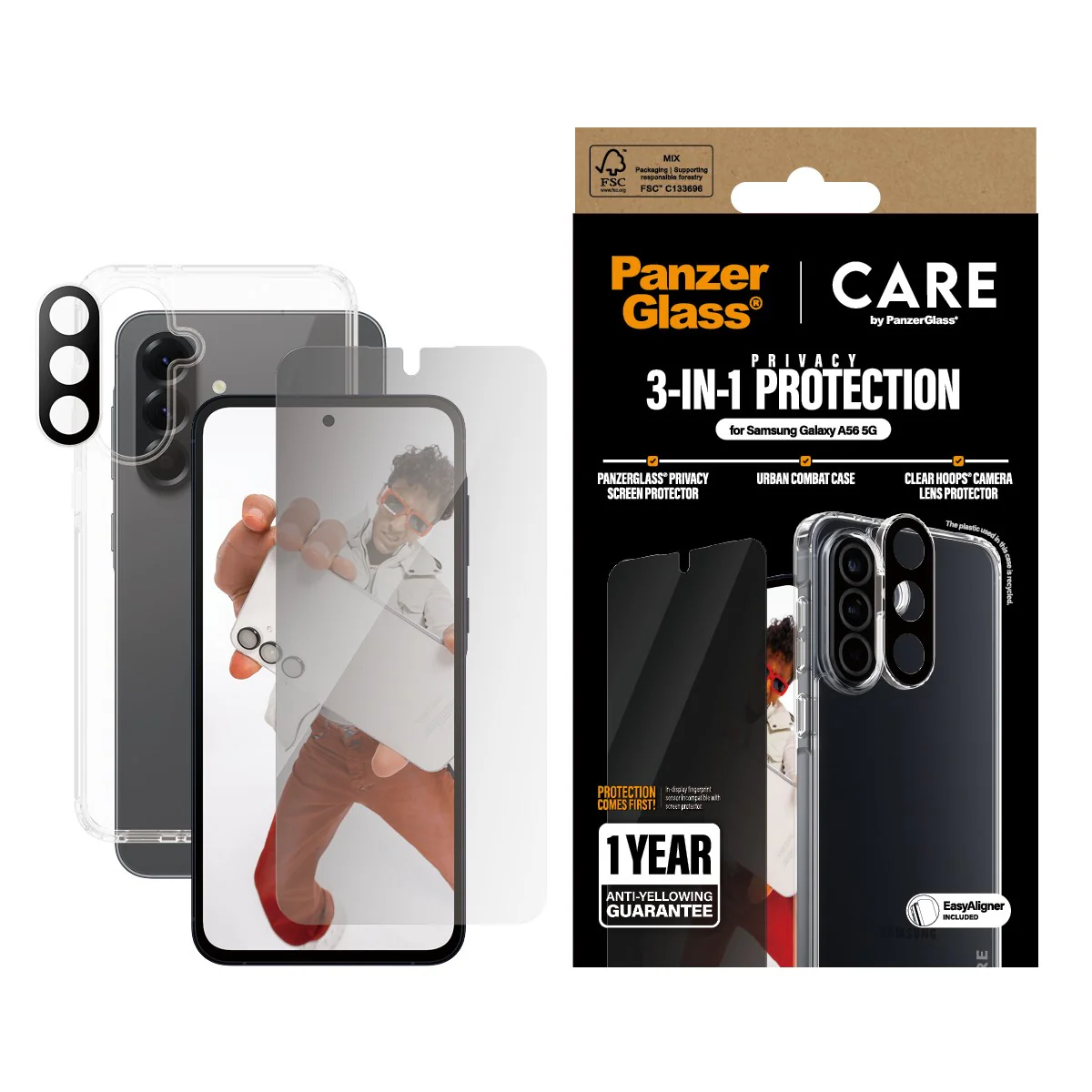 PanzerGlass® | CARE™ by PanzerGlass® 3-in-1 Privacy Set Samsung Galaxy A56 5G - Image 2
