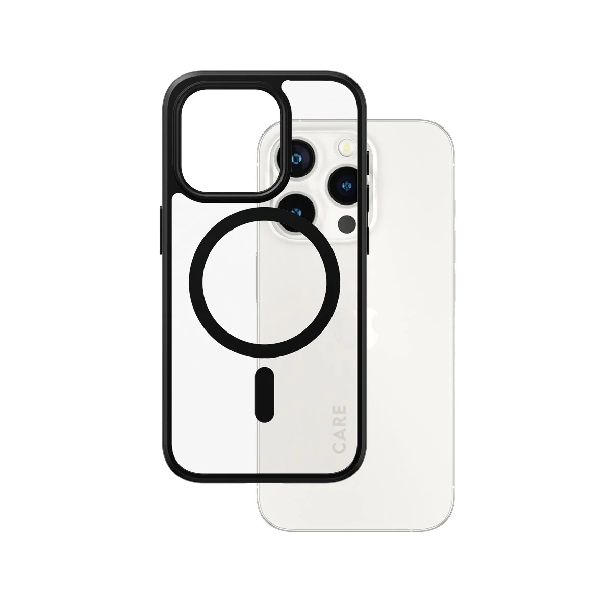 CARE™ by PanzerGlass® Urban Combat Case Transparent m. Schwarz MagSafe iPhone 15 Pro
