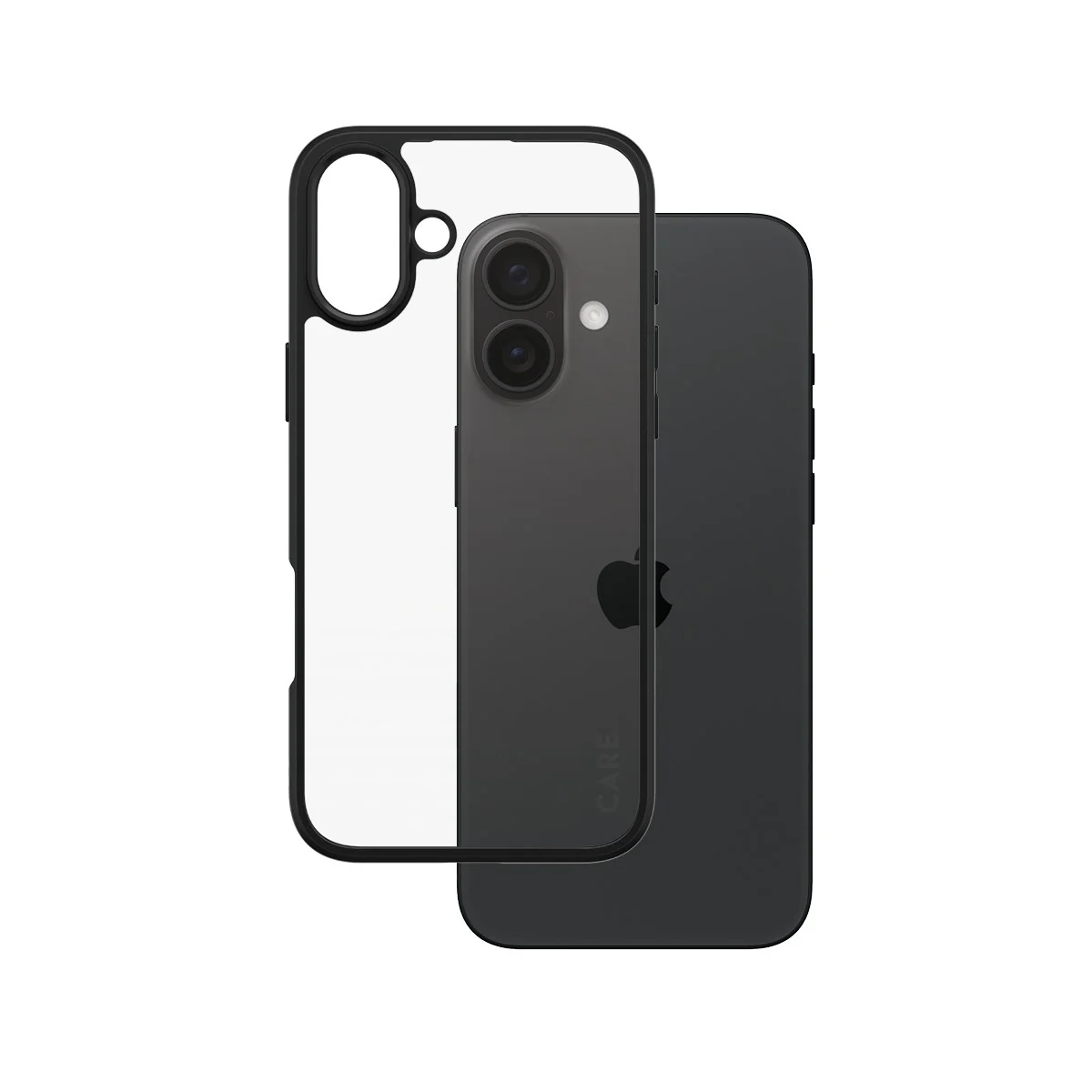 CARE™ by PanzerGlass® Urban Combat Case Transparent m. Schwarz Rahmen iPhone 16 Plus