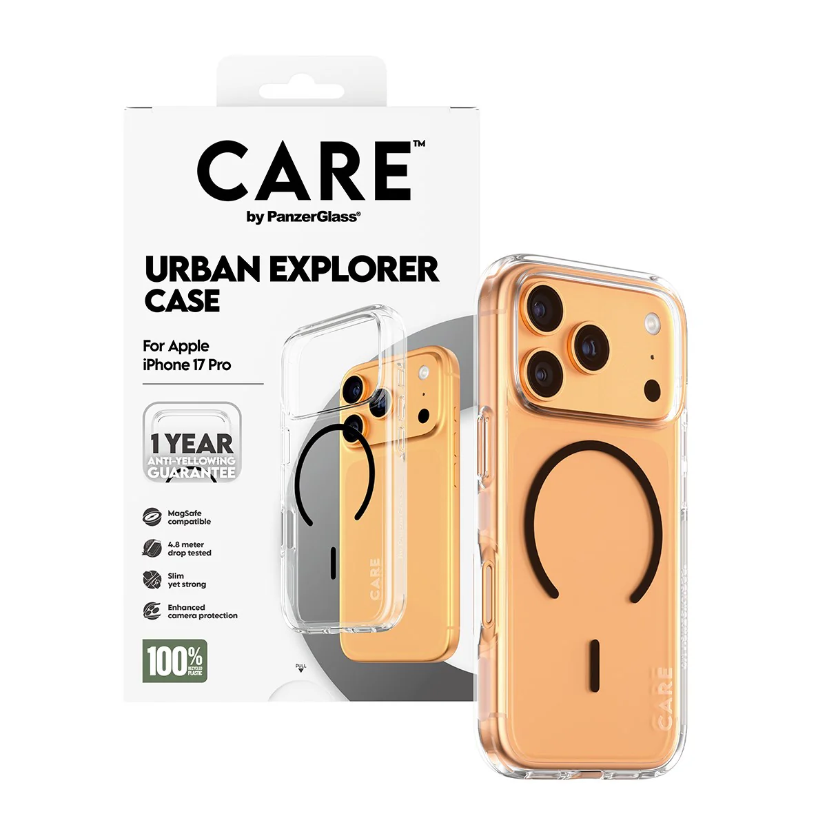CARE™ by PanzerGlass® Urban Explorer Case Transparent m. Schwarz MagSafe iPhone 17 Pro - Image 5