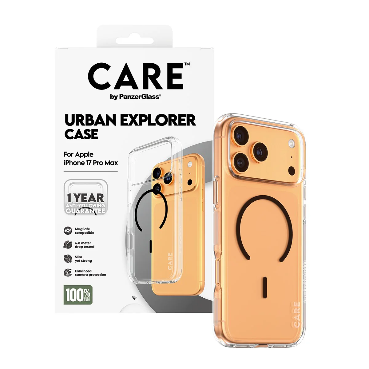 CARE™ by PanzerGlass® Urban Explorer Case Transparent m. Schwarz MagSafe iPhone 17 Pro Max - Image 5