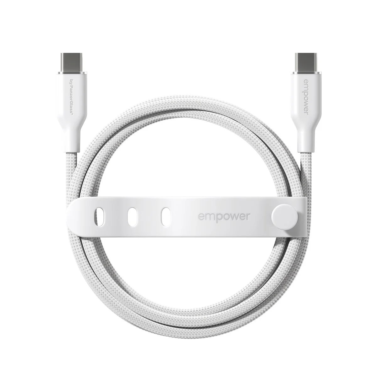 empower™ by PanzerGlass® Racing 60W USB-C to USB-C Kabel | USB 2.0 | 1.2M | Silber Weiss - Image 4