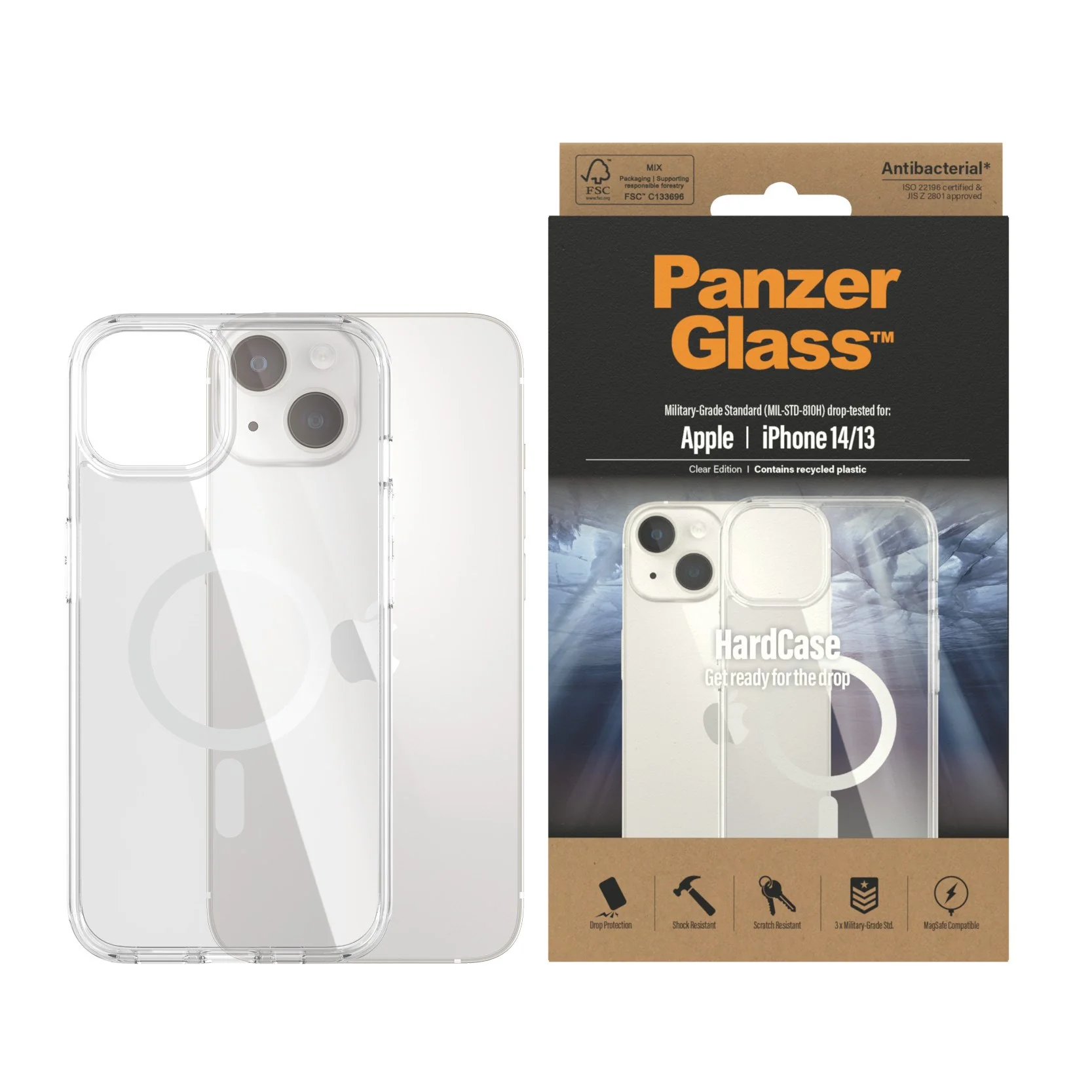 PanzerGlass® HardCase Transparent m. Weiss MagSafe iPhone 14 | 13 - Image 2