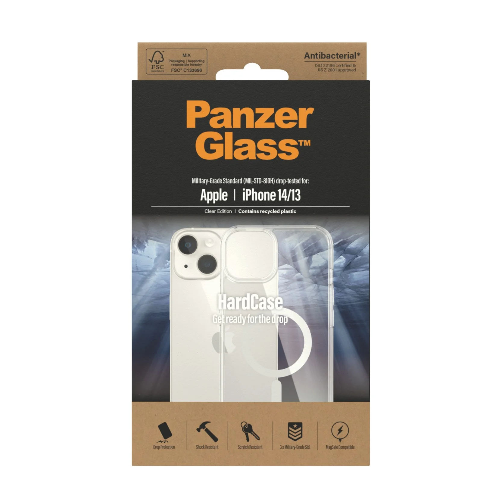 PanzerGlass® HardCase Transparent m. Weiss MagSafe iPhone 14 | 13 - Image 3