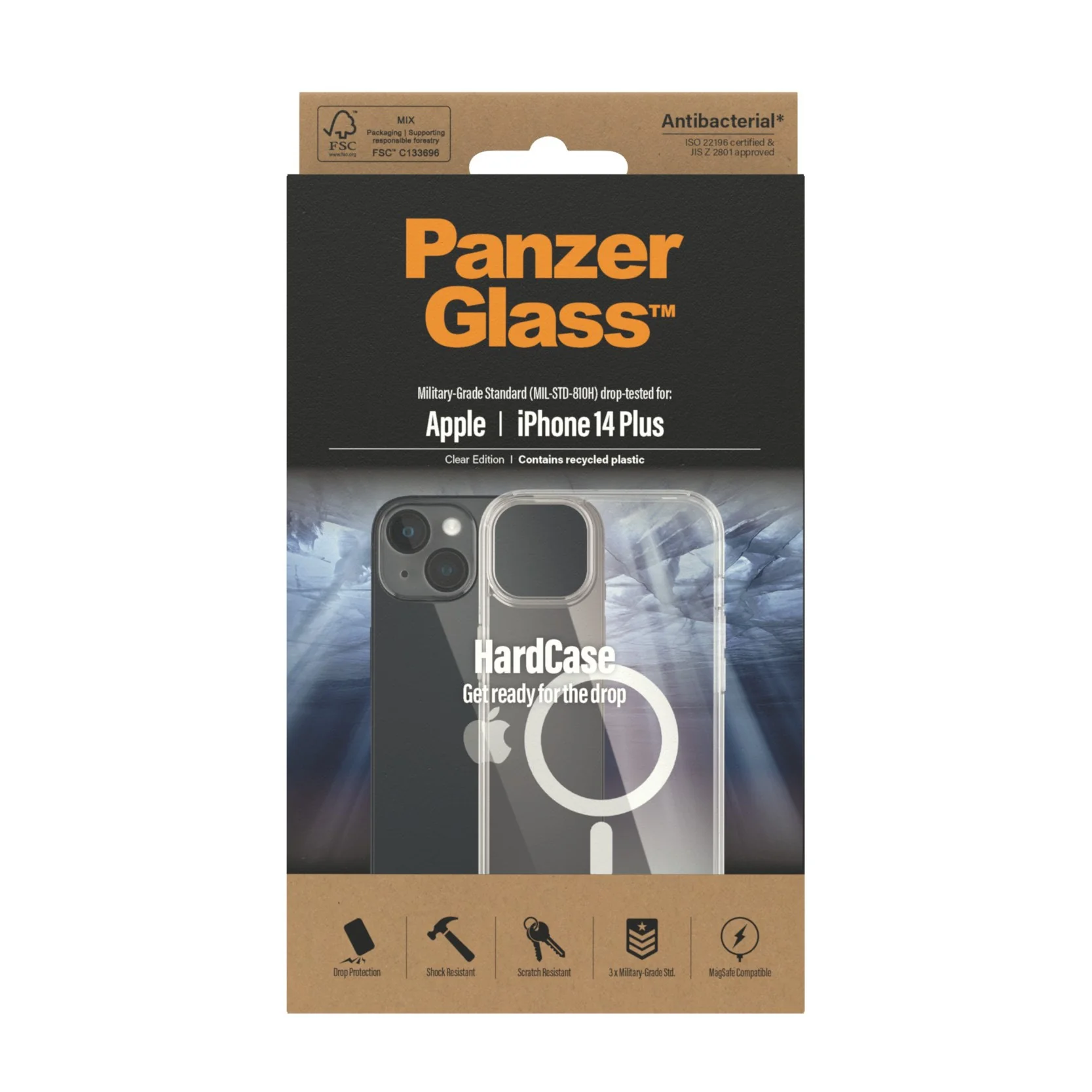 PanzerGlass® HardCase Transparent m. Weiss MagSafe iPhone 14 Plus - Image 3