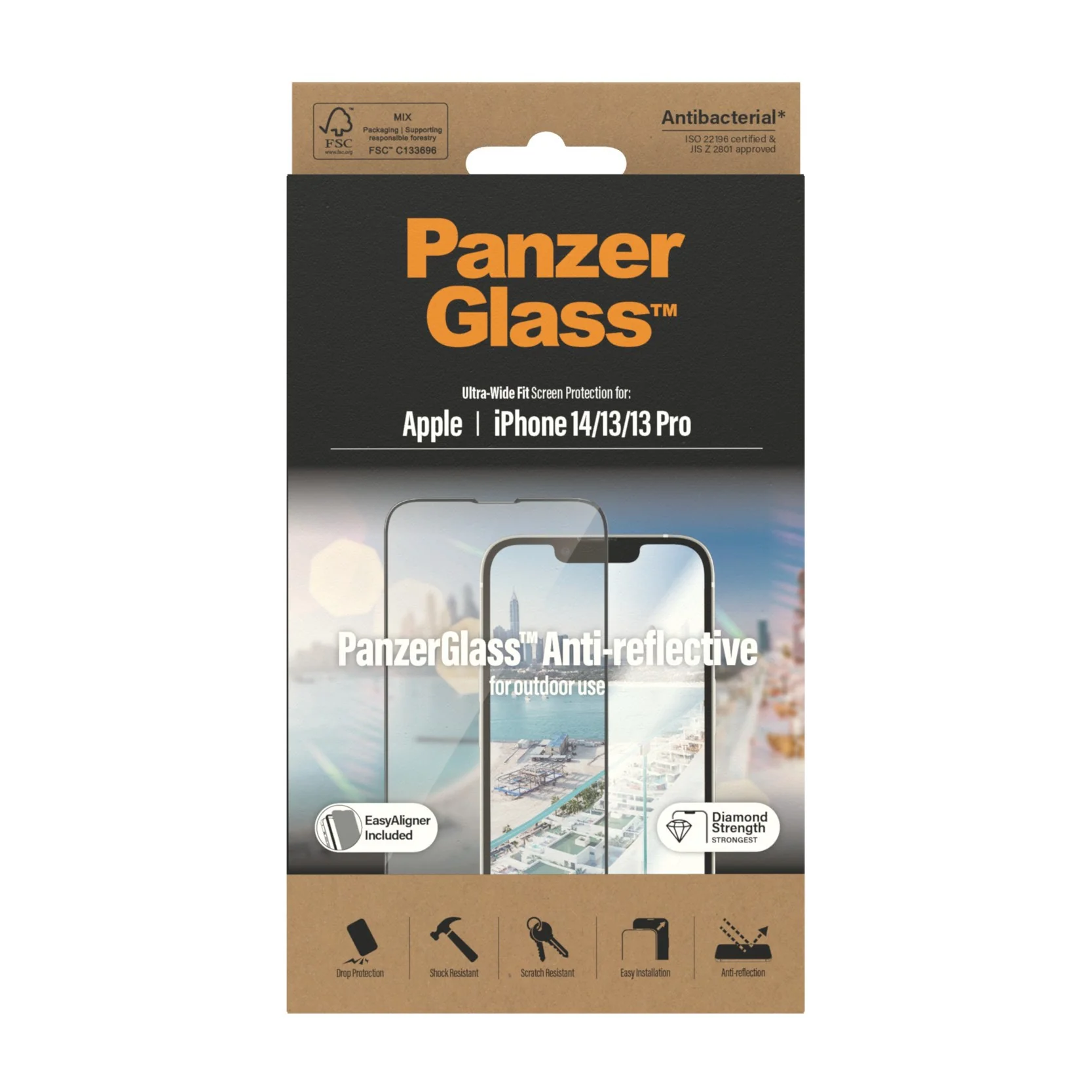 PanzerGlass® Anti-reflective Displayschutz iPhone 14 | 13 | 13 Pro | Ultra-Wide Fit m. EasyAligner - Image 3