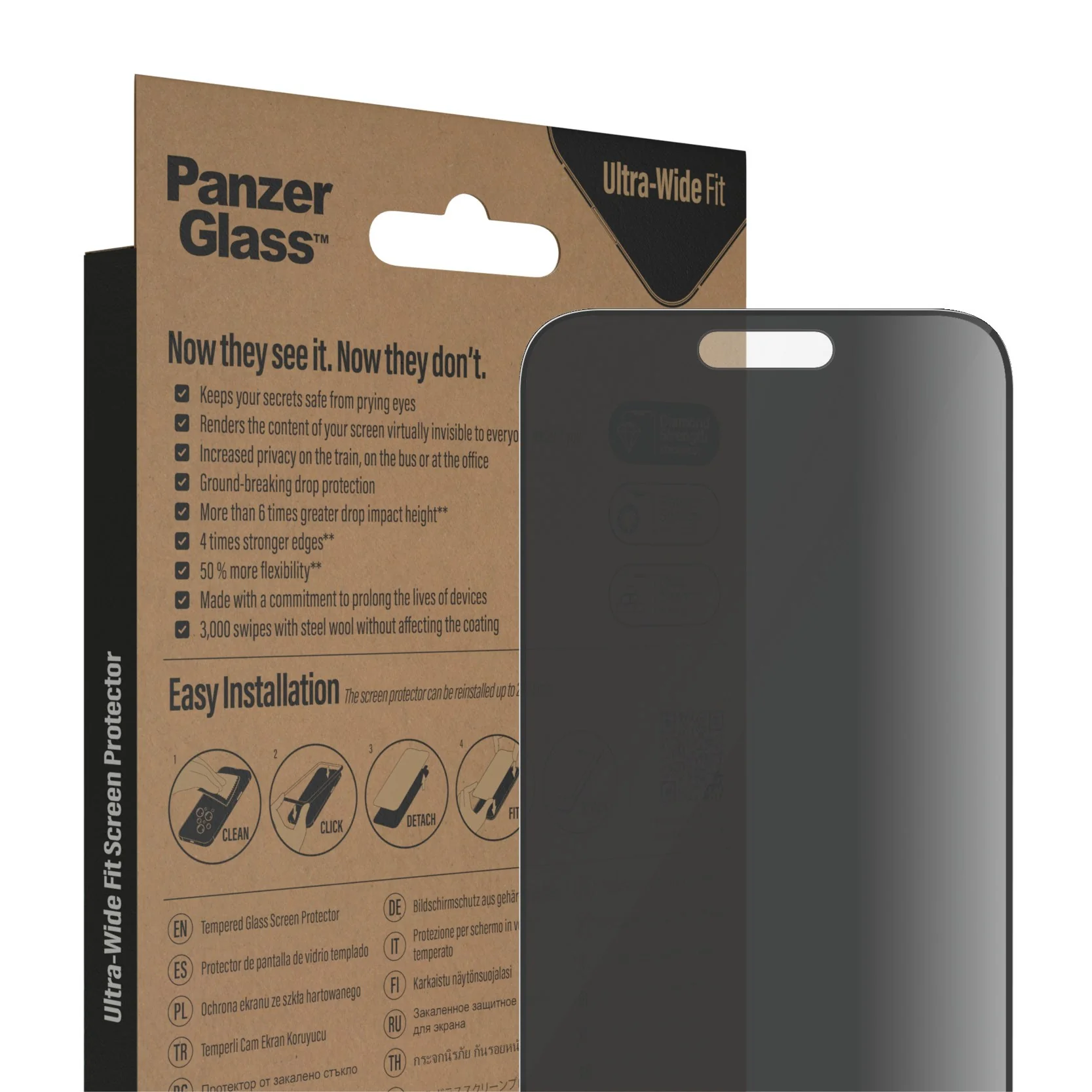 PanzerGlass® Privacy Displayschutz iPhone 14 Pro Max | Ultra-Wide Fit m. EasyAligner - Image 6