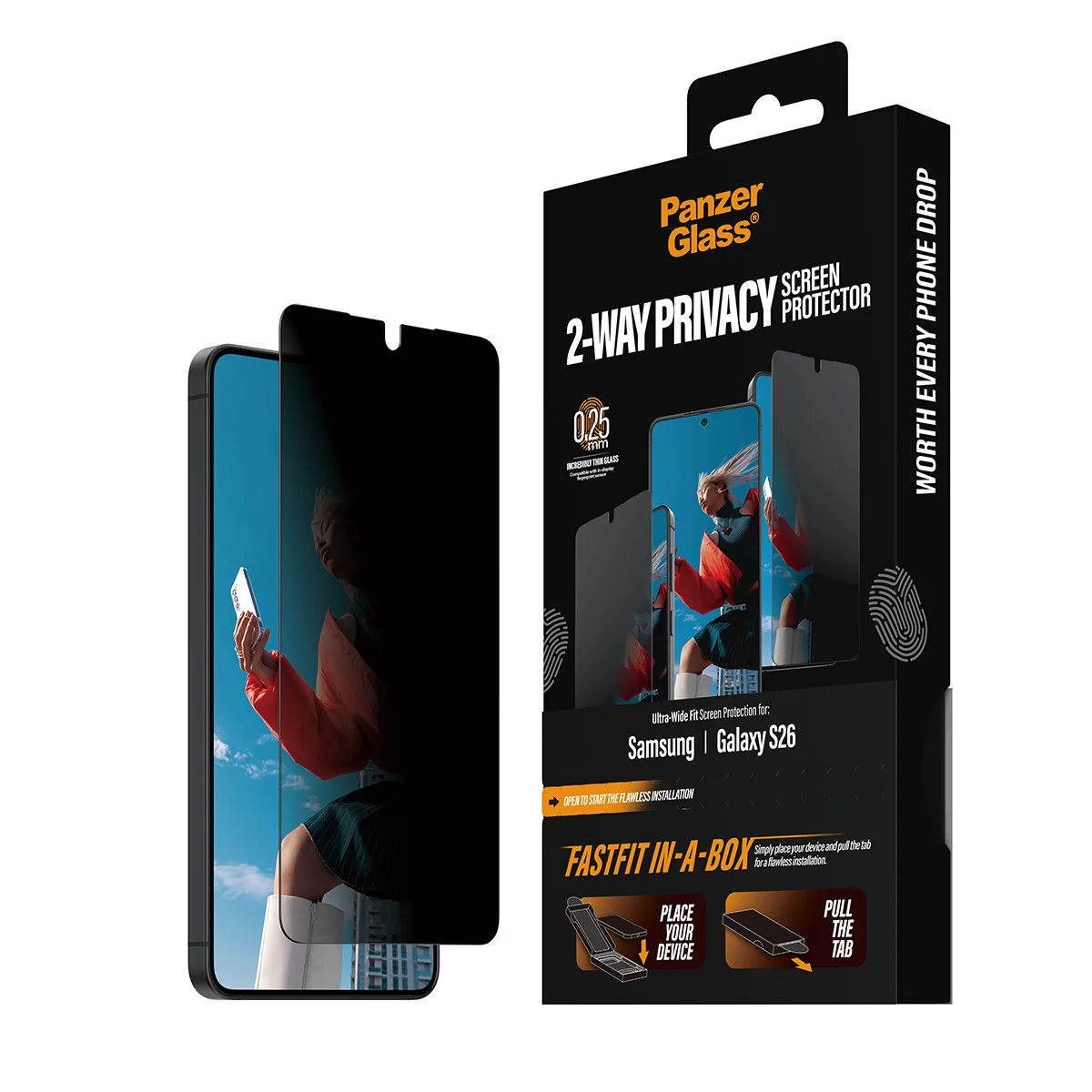 PanzerGlass® 2-Way Privacy Displayschutz Samsung Galaxy S26 | Ultra-Wide Fit m. FASTFIT IN-A-BOX - Image 7