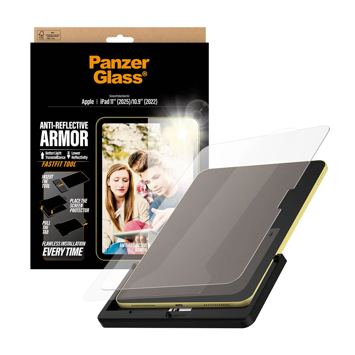 PanzerGlass® Anti-Reflective Armor Displayschutz iPad 11" (2025) | 10.9" (2022) | Ultra-Wide Fit m. Fastfit tool - Image 5