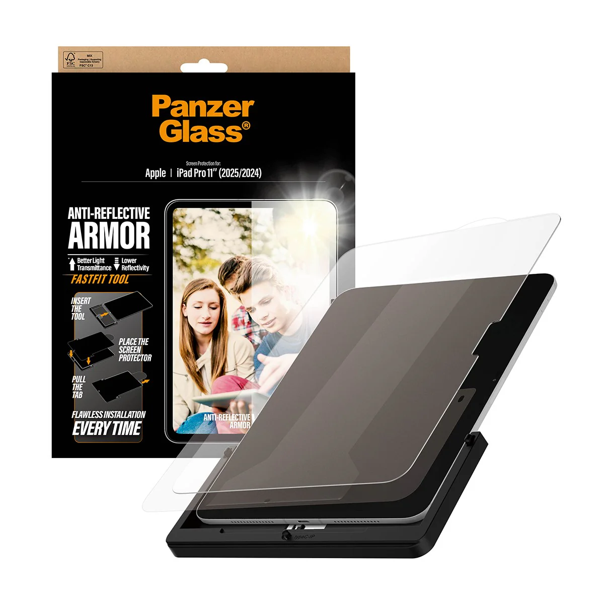 PanzerGlass® Anti-Reflective Armor Displayschutz iPad Pro 11" (2024-2025) | Ultra-Wide Fit m. Fastfit tool - Image 5