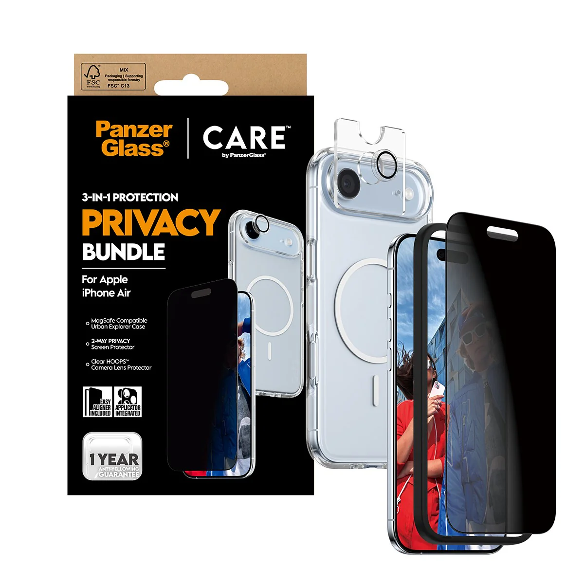 PanzerGlass® | CARE™ by PanzerGlass® 3-in-1 Privacy Set iPhone Air - Image 6
