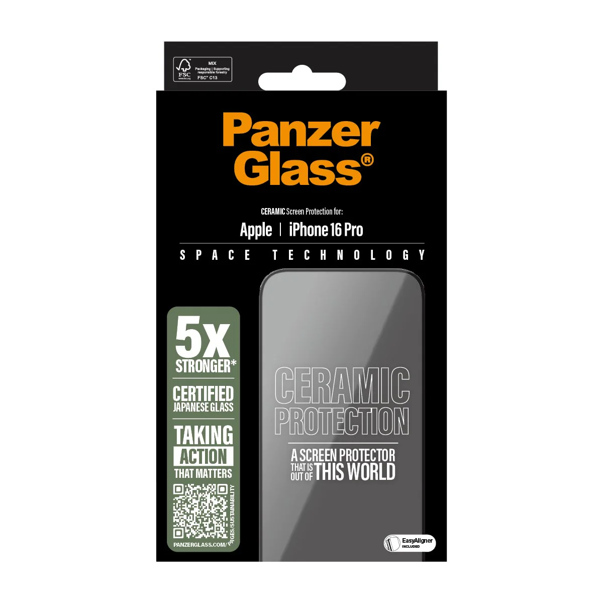 PanzerGlass® Ceramic Displayschutz iPhone 16 Pro | Ultra-Wide Fit m. EasyAligner - Image 3