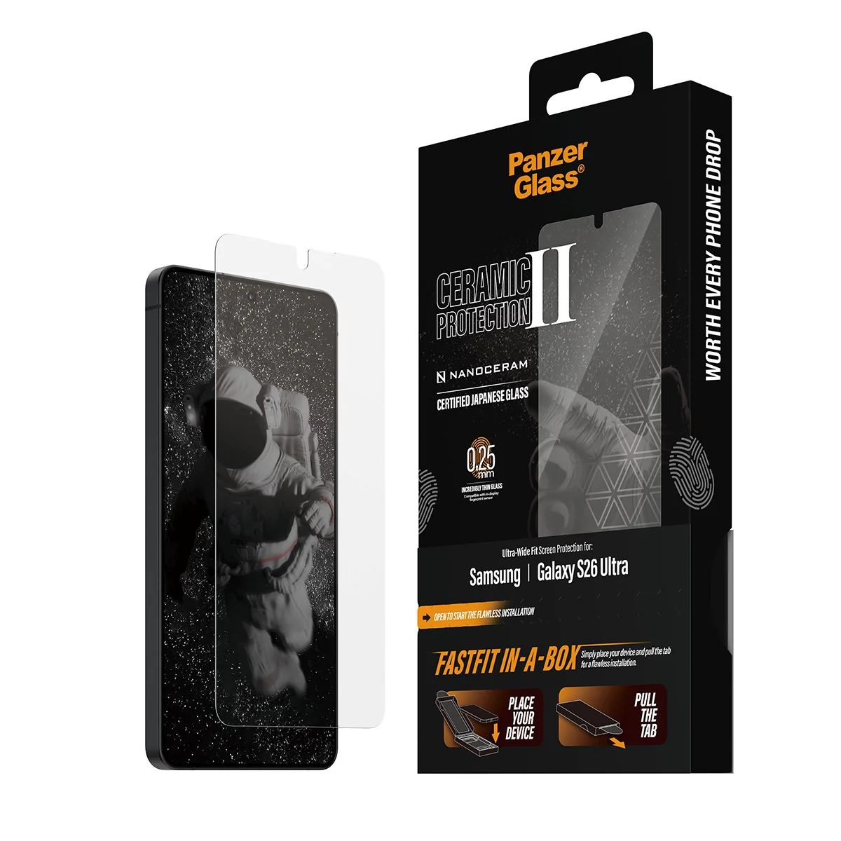 PanzerGlass® Ceramic Displayshutz Samsung Galaxy S26 Ultra | Ultra-Wide Fit m. FASTFIT IN-A-BOX - Image 6
