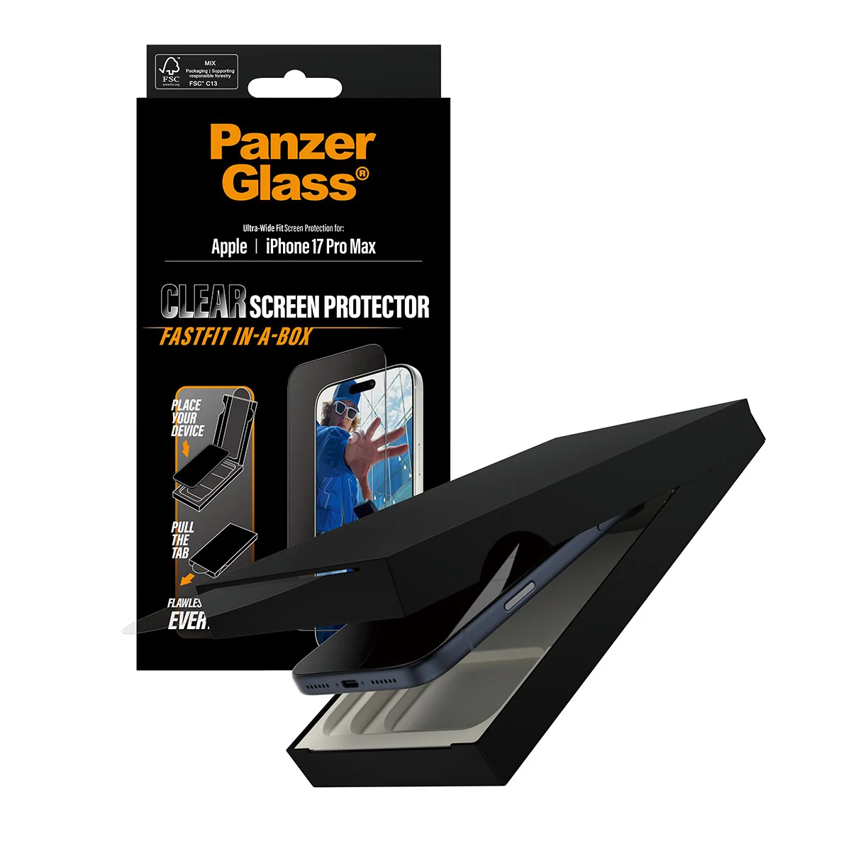 PanzerGlass® Displayschutz iPhone 17 Pro Max | Ultra-Wide Fit m. FASTFIT IN-A-BOX - Image 5