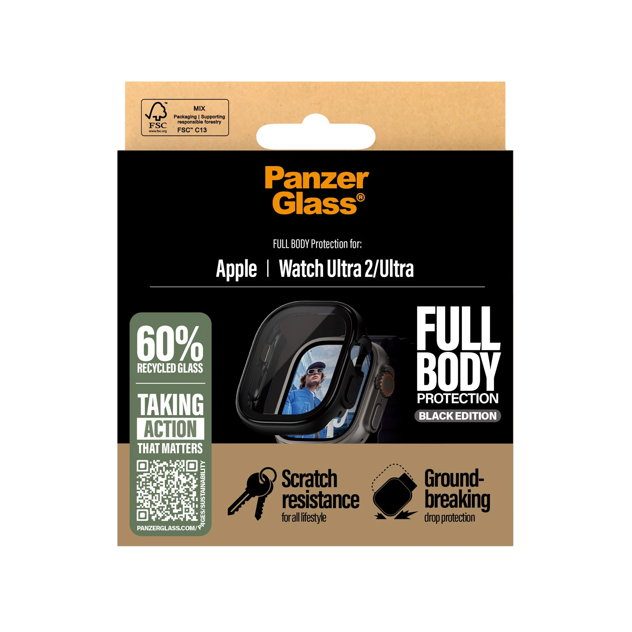 PanzerGlass® Case Full Body Schwarz Apple Watch Ultra 3 | Ultra 2 | Ultra | 49mm - Image 3