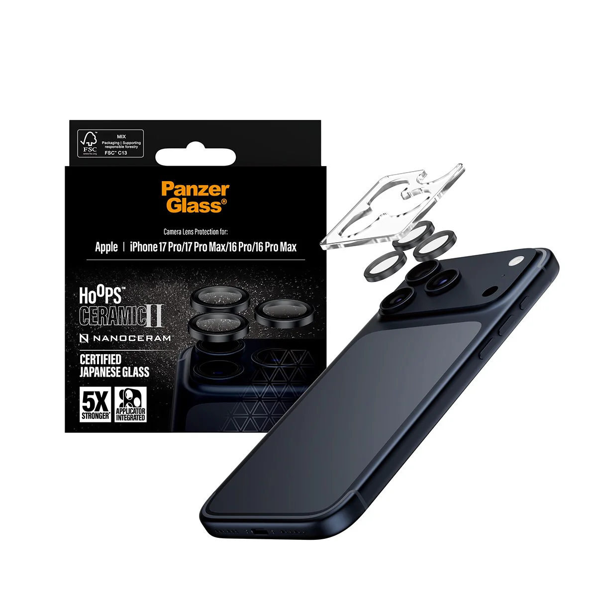 PanzerGlass® Hoops® Ceramic II Kameraschutz iPhone 17 Pro | iPhone 17 Pro Max | iPhone 16 Pro | 16 Pro Max - Image 5