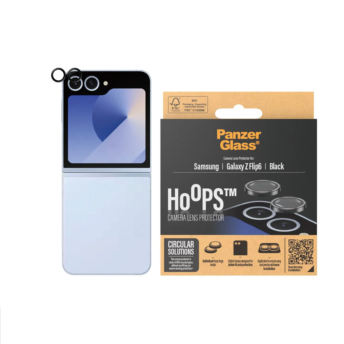 PanzerGlass® Hoops® Kameraschutz Schwarz Samsung Galaxy Z Flip6 - Image 2