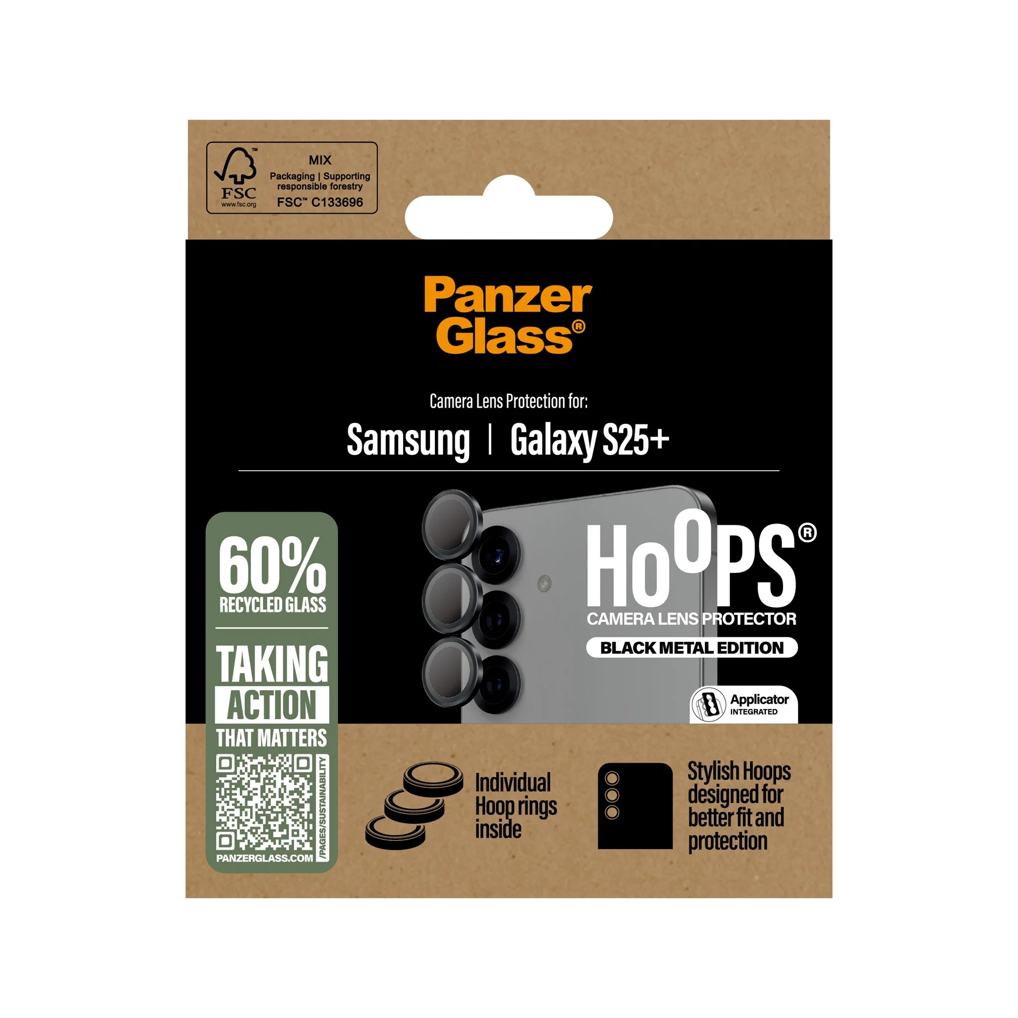 PanzerGlass® Hoops® Kameraschutz Schwarz Samsung Galaxy S25+ - Image 3
