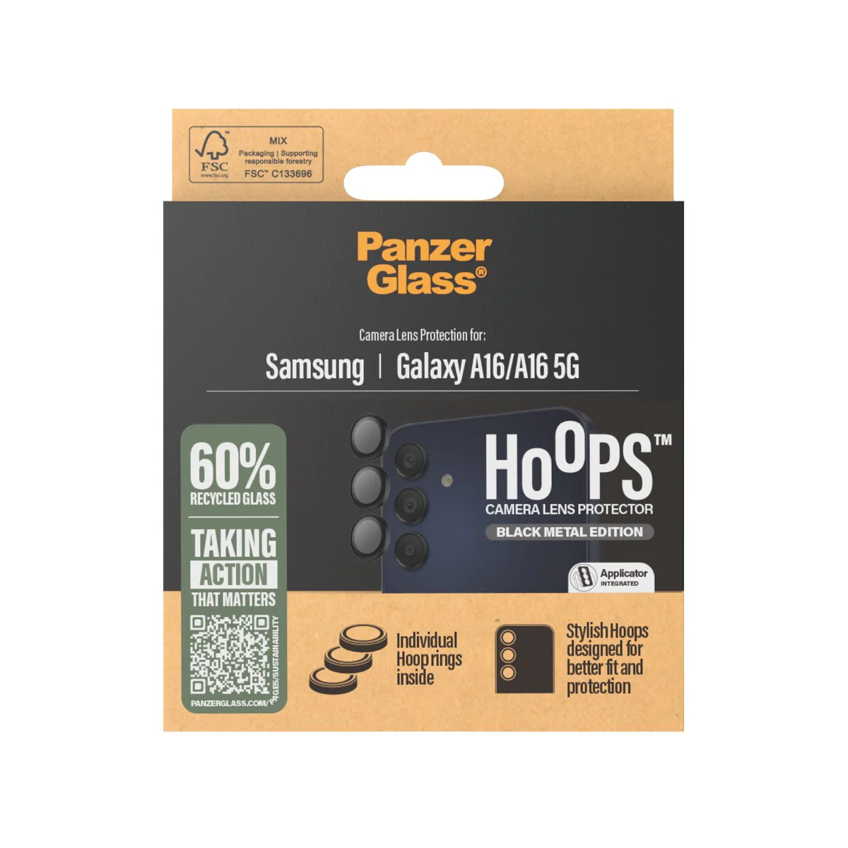 PanzerGlass® Hoops® Kameraschutz Schwarz Samsung Galaxy A16 | A16 5G - Image 3