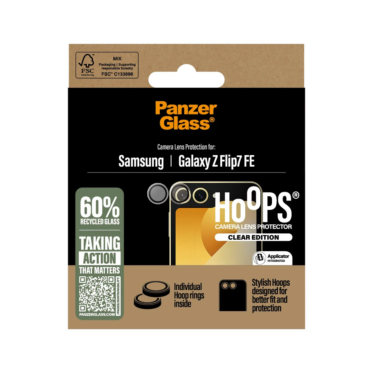 PanzerGlass® Hoops® Transparent Camera Lens Protector Samsung Galaxy Z Flip7 FE - Image 3