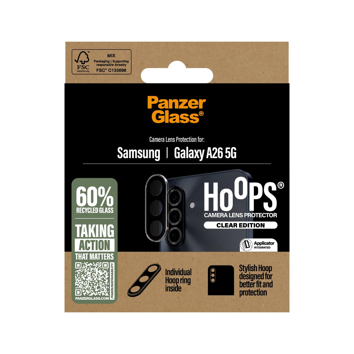 PanzerGlass® Hoops® Kameraschutz Transparent Samsung Galaxy A26 5G - Image 3