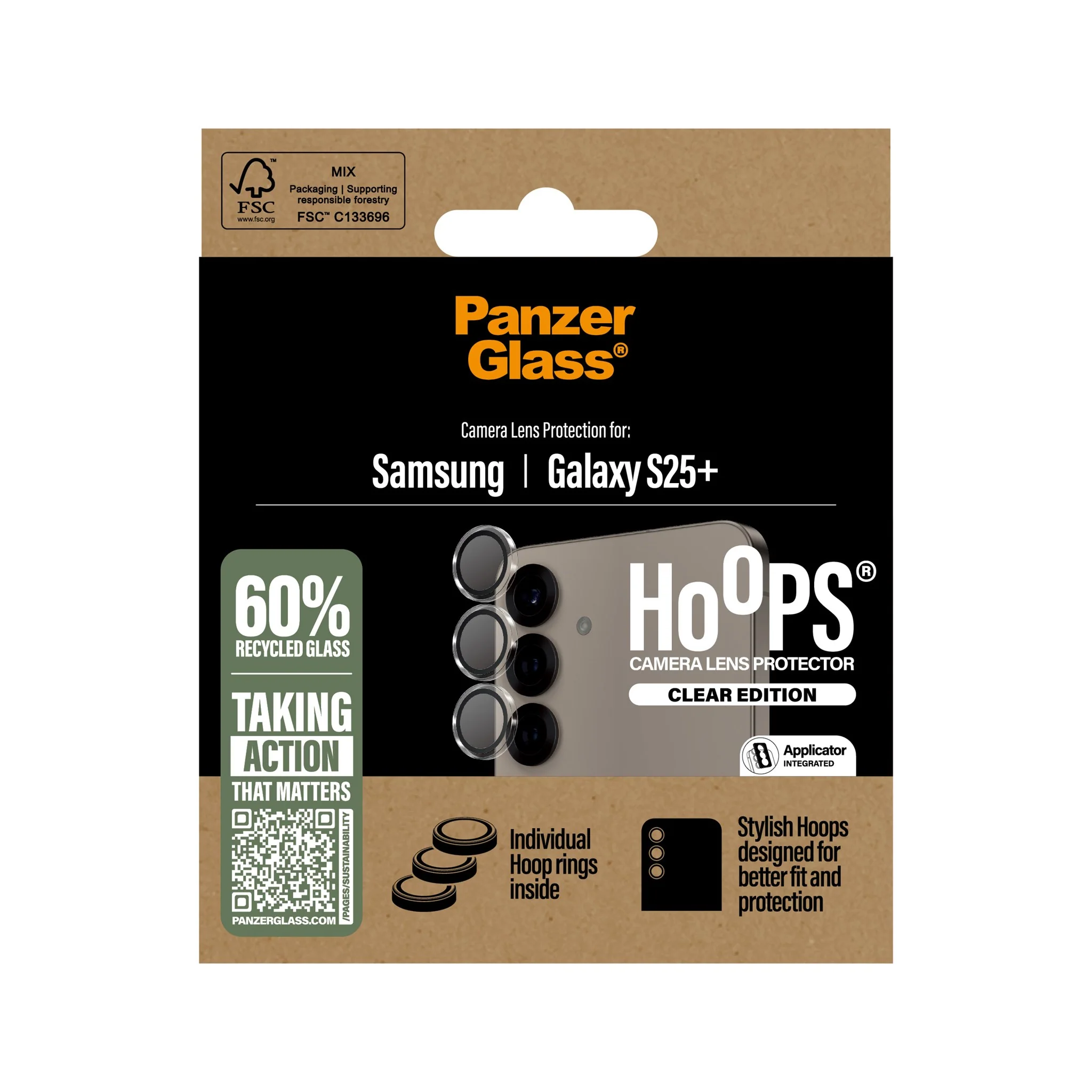 PanzerGlass® Hoops® Kameraschutz Transparent Samsung Galaxy S25+ - Image 3