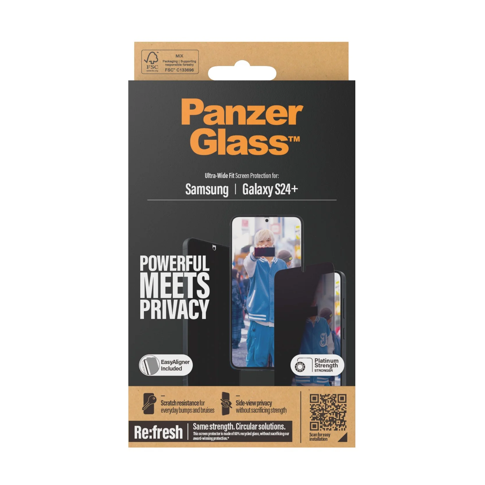 PanzerGlass® Privacy Displayschutz Samsung Galaxy S24+ | Ultra-Wide Fit m. EasyAligner - Image 3