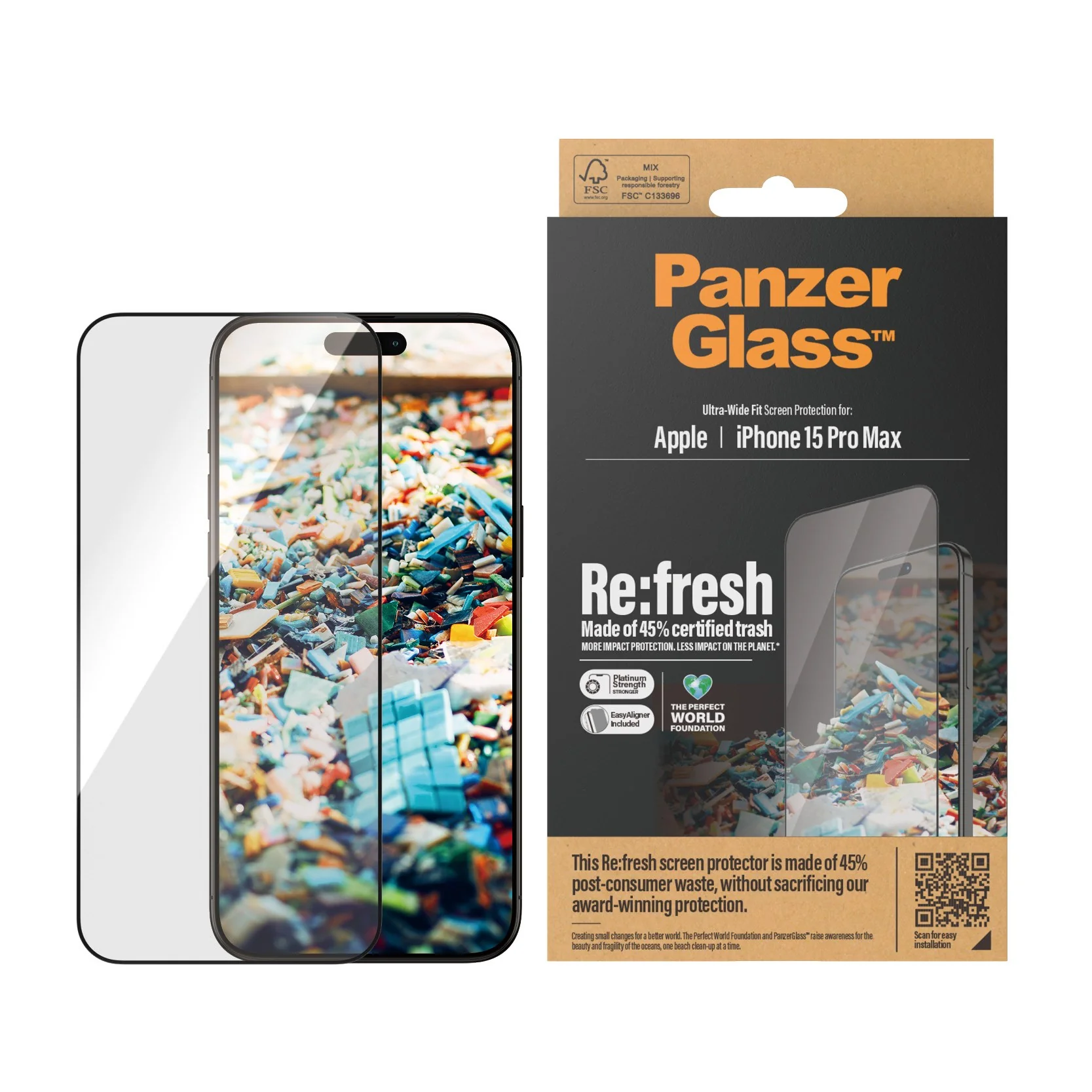 PanzerGlass® Re:fresh Displayschutz iPhone 15 Pro Max | Ultra-Wide Fit m. EasyAligner - Image 2