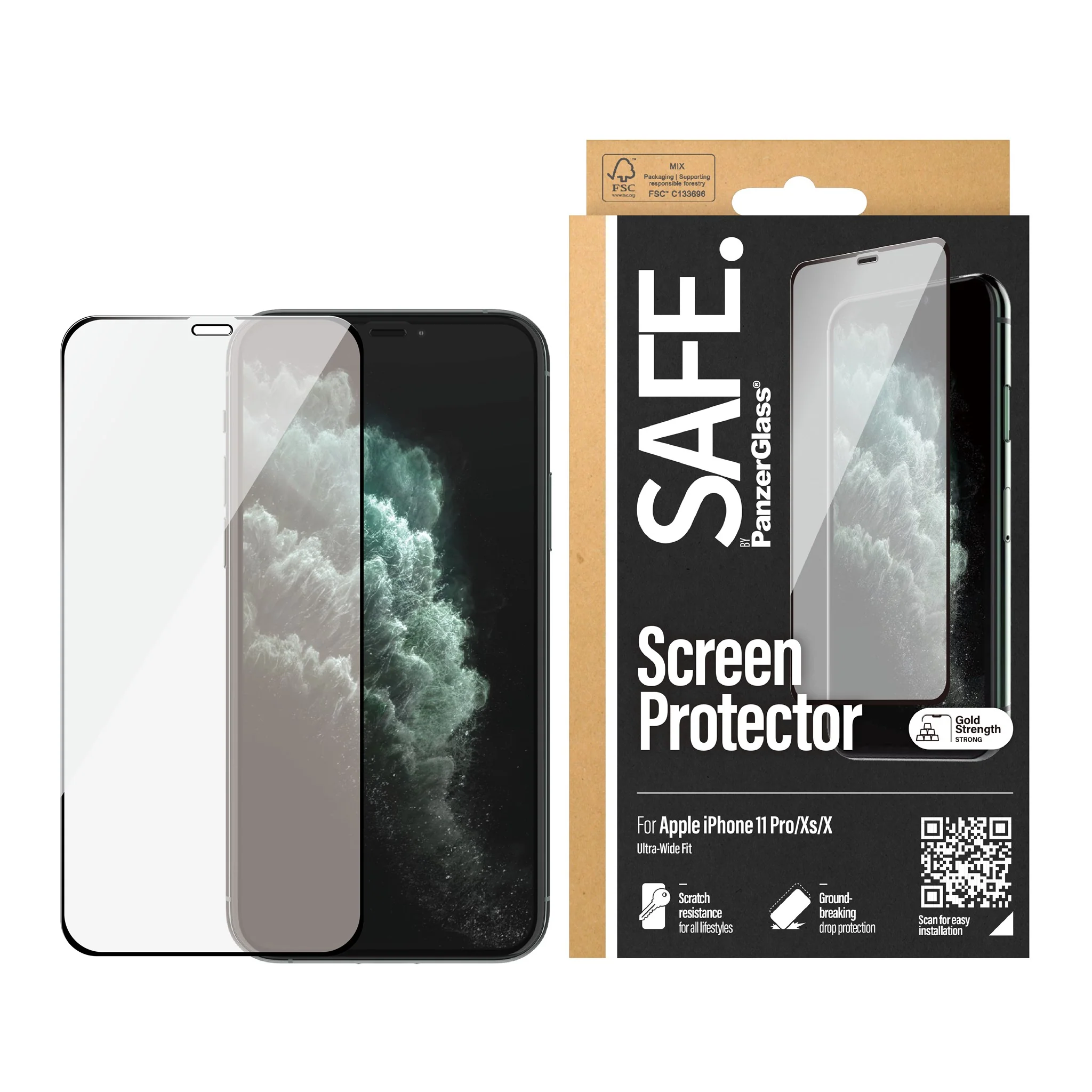 SAFE. by PanzerGlass® Displayschutzglas iPhone X | Xs | 11 Pro | Edge-to-Edge - Image 2