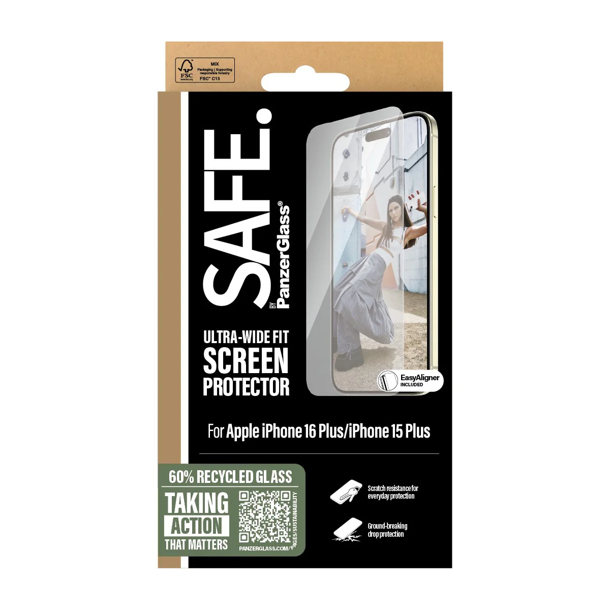 SAFE. by PanzerGlass® Displayschutz iPhone 16 Plus | 15 Plus | Ultra-Wide Fit - Image 3