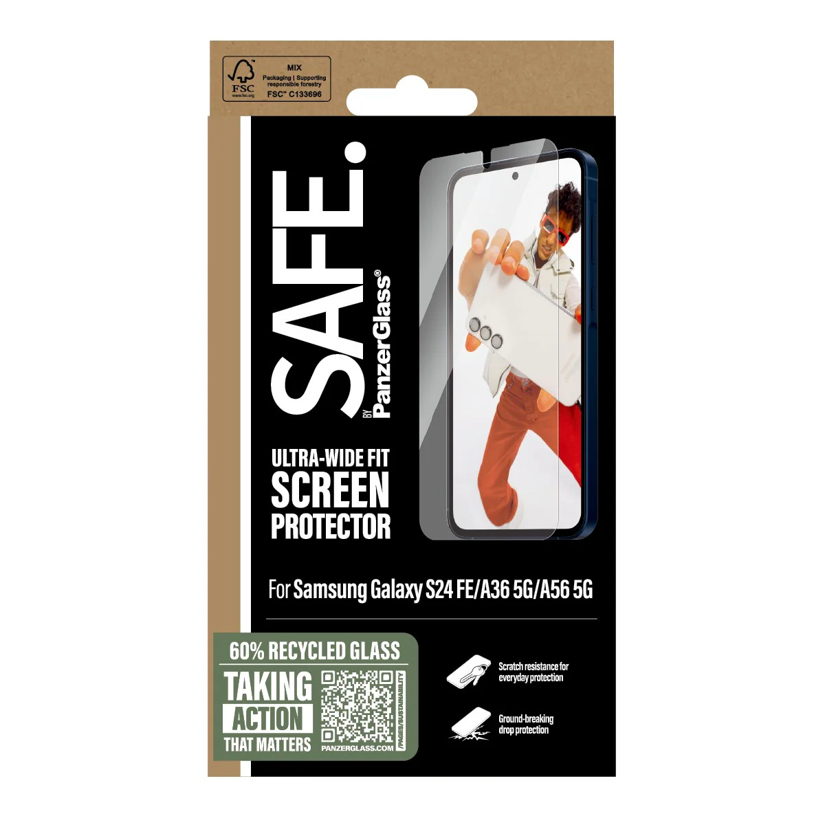 SAFE. by PanzerGlass® Displayschutz Samsung Galaxy S24 FE | A36 5G | A56 5G | Ultra-Wide Fit - Image 3