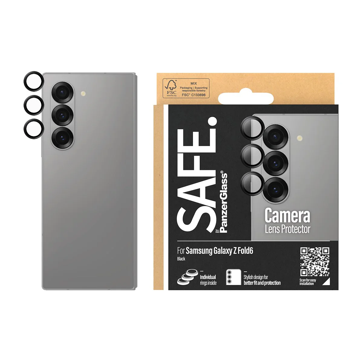 SAFE. by PanzerGlass® Kameraschutz Schwarz Samsung Galaxy Z Fold6 - Image 2