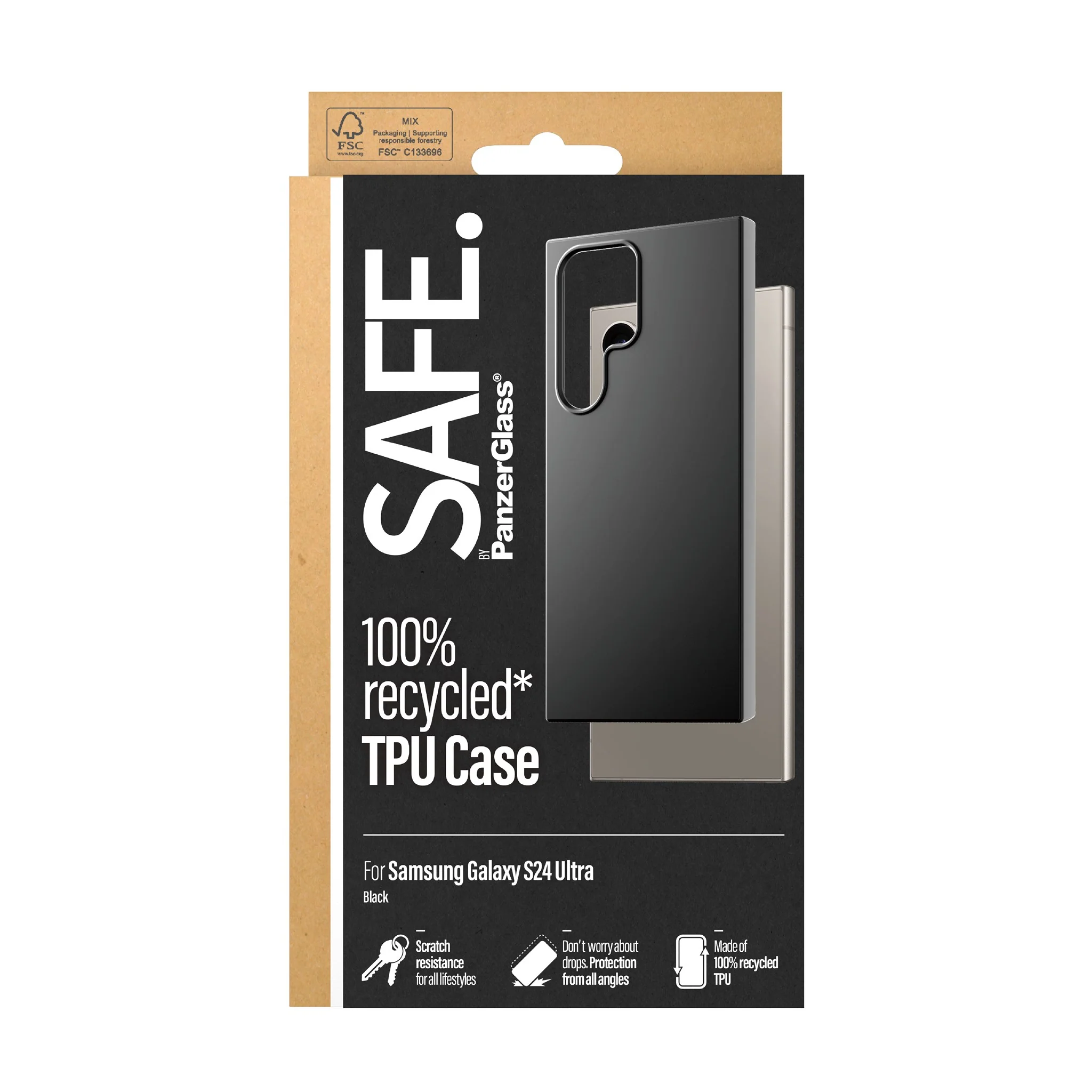 SAFE. by PanzerGlass® TPU Case Samsung Galaxy S24 Ultra | Schwarz - Image 3